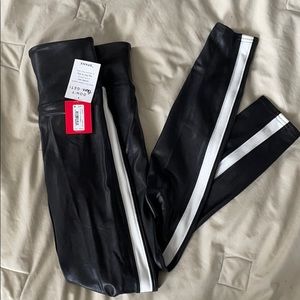 Spanx faux leather stripe legging